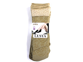 Носки Женские капрон 10шт натурал с рисунком 40ден
