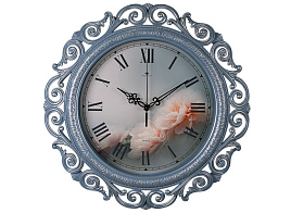 Часы настенные "21 Век" 40,5*40,5 4126-009 Классика синий с серебром круглые