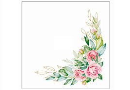 Салфетки 33*33 3-сл Pero Prestige 20шт.Розовые розы