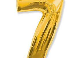 Шар надувной Цифра 7 золото 1207-2833 102см