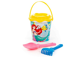 Песочный набор №3 65940 Disney Русалочка ведро, совок, грабли, ситечко