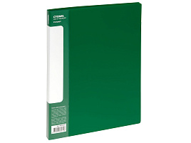 Папка 30 вкл. СТАММ ММ-30615 "Стандарт" А4, 17мм, 600мкм, пластик, зеленая