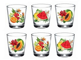 Набор стаканов 6шт 1249 Фрукты круг