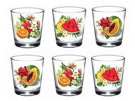 Набор стаканов 6шт 1249 Фрукты круг