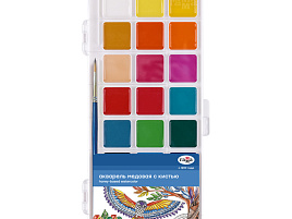 Краски 24цв. Гамма 1009203 Классическая медовая, с кистью, пластик. упак., европодвес