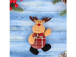 Подвеска текстиль Олень 4323042 красно-коричневый 14см