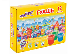 Гуашь 12цв. ЮНЛАНДИЯ 192561 "ДОМИКИ", по 15 мл