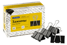Зажим для бумаг OfficeSpace 41мм BCLBL41_1240 черные