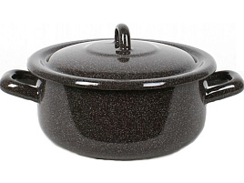 Кастрюля эмаль 1,45л С-16072/Рк коричневый рябчик