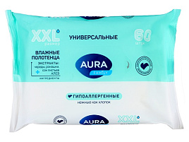 Влажные полотенца Aura Family 60шт.