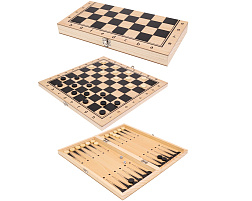 Шахматы шашки нарды ИН-9463 дерево