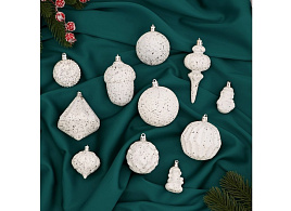 Набор новогодних украшений 9510376 Киссин белый 9510376 11шт