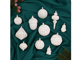 Набор новогодних украшений 9510376 Киссин белый 9510376 11шт