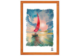 Фоторамка 30*40 дерево Янтарь 1303 без стекла