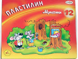 Пластилин 12цв. Мультики 281018 240гр. со стеком