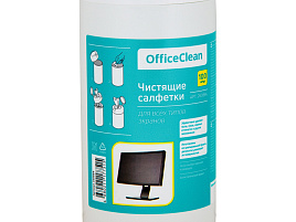 Салфетки чистящие OfficeClean 260884 для экранов, в тубе, 100шт.