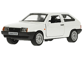 Машина металлическая 2108-12-WH LADA-2108 "СПУТНИК" 12 см, двери, багаж, белый, кор
