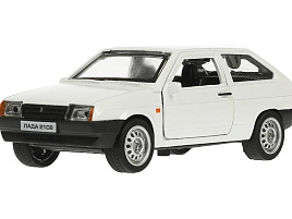 Машина металлическая 2108-12-WH LADA-2108 "СПУТНИК" 12 см, двери, багаж, белый, кор