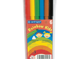 Фломастеры 6цв. Centropen 7550/6/0684 "Colour World" трехгранные, блистер, европодвес