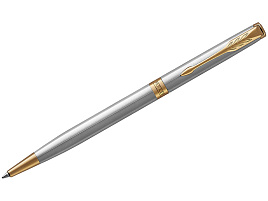 Ручка Parker 1931508 шариковая "Sonnet Stainless Steel GT Slim" черная, 1,0мм, поворот., подар. уп.