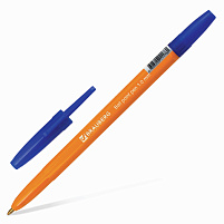 Ручка Brauberg 141668 синяя, корп. оранжевый, толщ.письма 1мм
