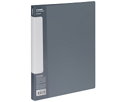 Папка с  мет. скоросшив.и вн. карм. СТАММ ММ-30649 "Стандарт" А4, 17мм, 700мкм, пластик, серая