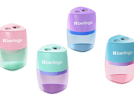 Точилка Berlingo 15040 "Haze XL", с контейнером, 2 отверстия, ассорти