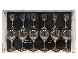 Набор подарочный 411/134/05/5457 Золотистый мед (6фужеров+6рюмок)