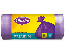 Мешок для мусора Plushe 60л.30шт.цветн.премиум 29*68см 11мкм 19538/1799