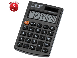 Калькулятор Eleven карманный SLD-200NR 8 разрядов, двойное питание, 62*98*10мм, черный