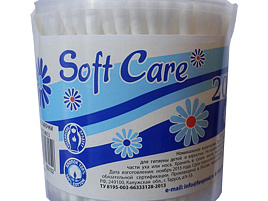 Ватные палочки Soft Care 200шт банка 3152