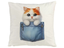 Подушка 38*38 Котенок в кармашке 509417/7537