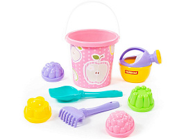 Песочный набор №321 5075 Ведро, лопатка, грабли, 2формочки, лейка