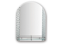 Зеркало с полкой для ванной F694 фигурное