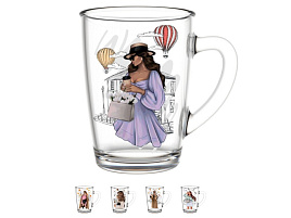 Кружка стекло 300мл 334-Д Горожанка