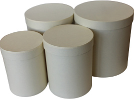 Коробка Бледно-желтая ПП-7607 круглая (5)