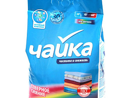 Стиральный порошок Чайка 3кг автомат Колор Северное сияние для цветного.
