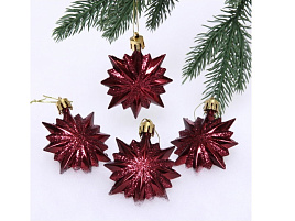 Фигурка Звезда остроконечная 916-0172 темный рубин 6см 1шт