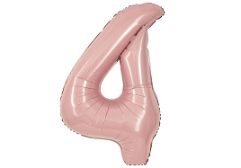 Шар надувной Цифра 4 40" Пыльная роза 102см дб24274
