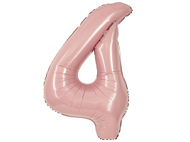 Шар надувной Цифра 4 40" Пыльная роза 102см дб24274