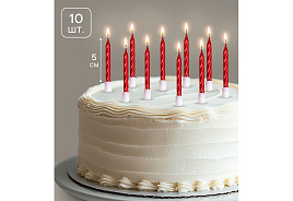 Свечи для торта 2919670 Спираль красный металлик 10шт