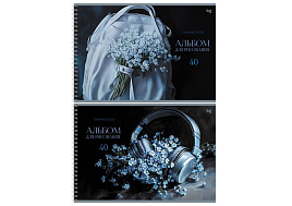 Альбом для рисования 40л. на спирали BG АР4гр40 08645 "Нежный букет"