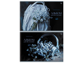Альбом для рисования 40л. на спирали BG АР4гр40 08645 "Нежный букет"