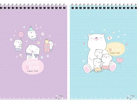Блокнот 60л. MESHU MS_48669 "Sweet bear", пластиковая обложка, А5, на гребне