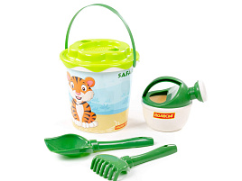 Песочный набор №654 93349 Ведор, сито,лопата,грабли,лейка