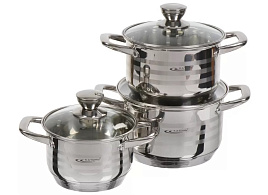 Набор кастрюль нержавейка 3пр (1,8+2,5+3,5л) КТ16-В Элис Катунь