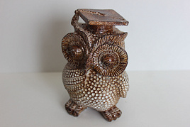 Статуэтка №13 Сова в шляпе бронза