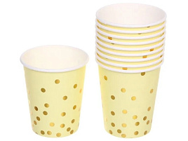 Стакан бумажный 863-226 Конфетти желтый 0,2л (10шт)