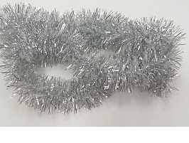 Мишура №9/Н14 Серебро-белая широкая