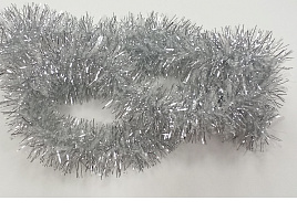 Мишура №9/Н14 Серебро-белая широкая